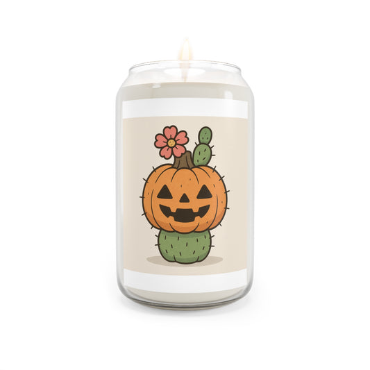 Halloween Cactus Pumpkin Scented Candle - Fall Decor, Aromatherapy, Cozy Home, Unique Gift, Seasonal Candle