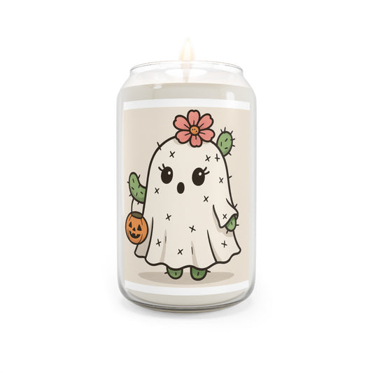 Cute Cactus Ghost Scented Soy Candle | Fall Decor, Halloween Gift, Home Fragrance, Eco-Friendly, Decorative Candle