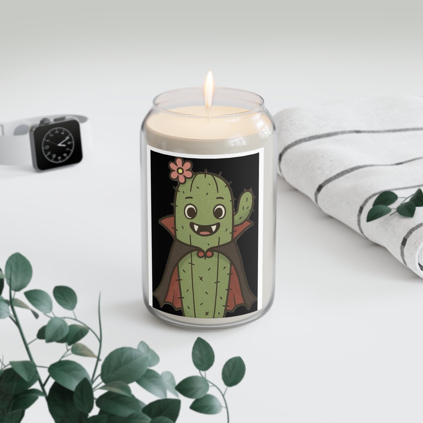 Vampire Cactus Scented Soy Candle, Fun Home Décor, Gifts for Plant Lovers, Relaxing Aromatherapy, Halloween Decor